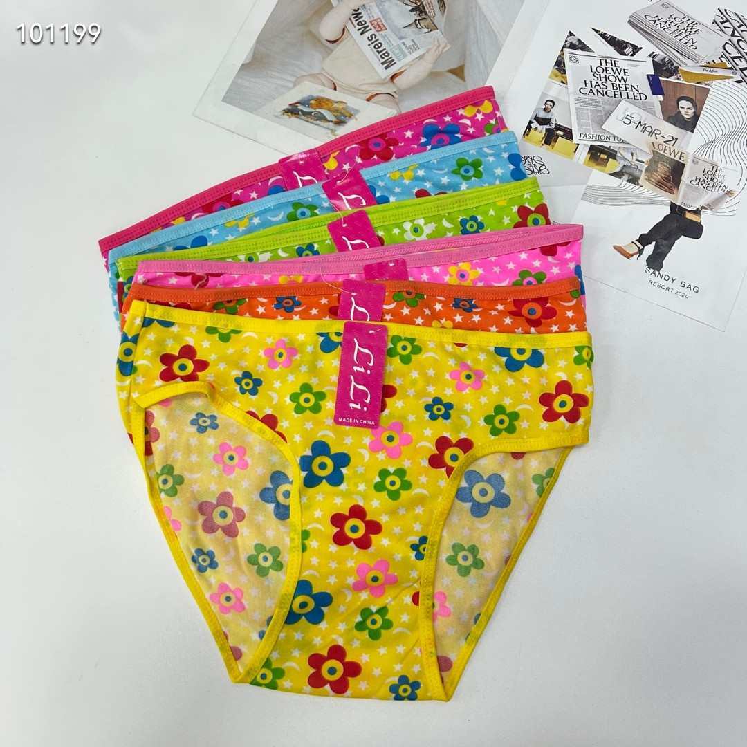 DD-356# Women's underwear for export, popular milk silk print triangle pants, large-sized women's underwear for Africa and South America, QNI details Picture
