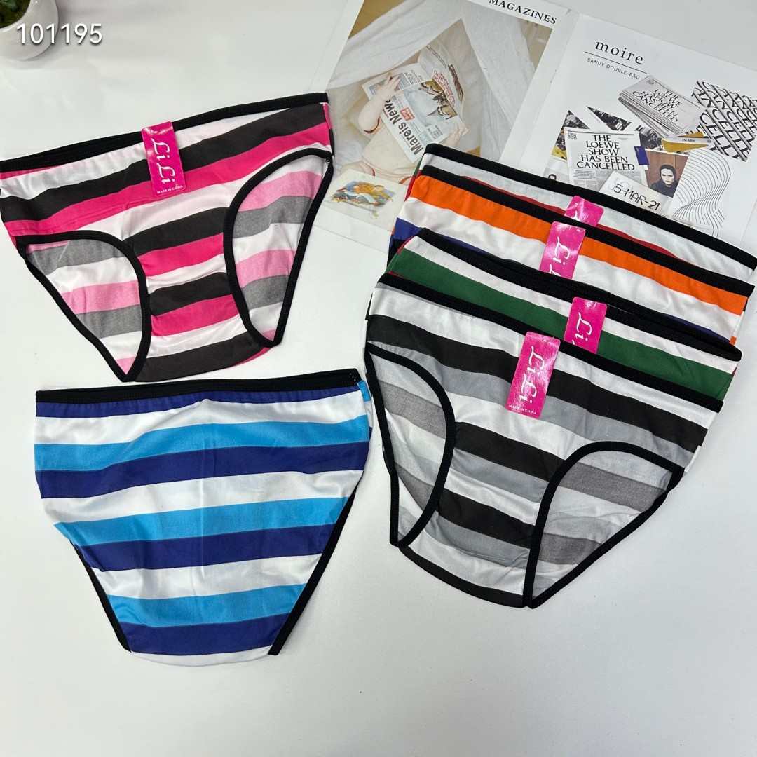 DD-8604# export underwear, women's underwear, milk silk screen printed women's underwear, striped underwear, women's briefs, underwear, underwear are selling well in Africa, South America, QNI details Picture