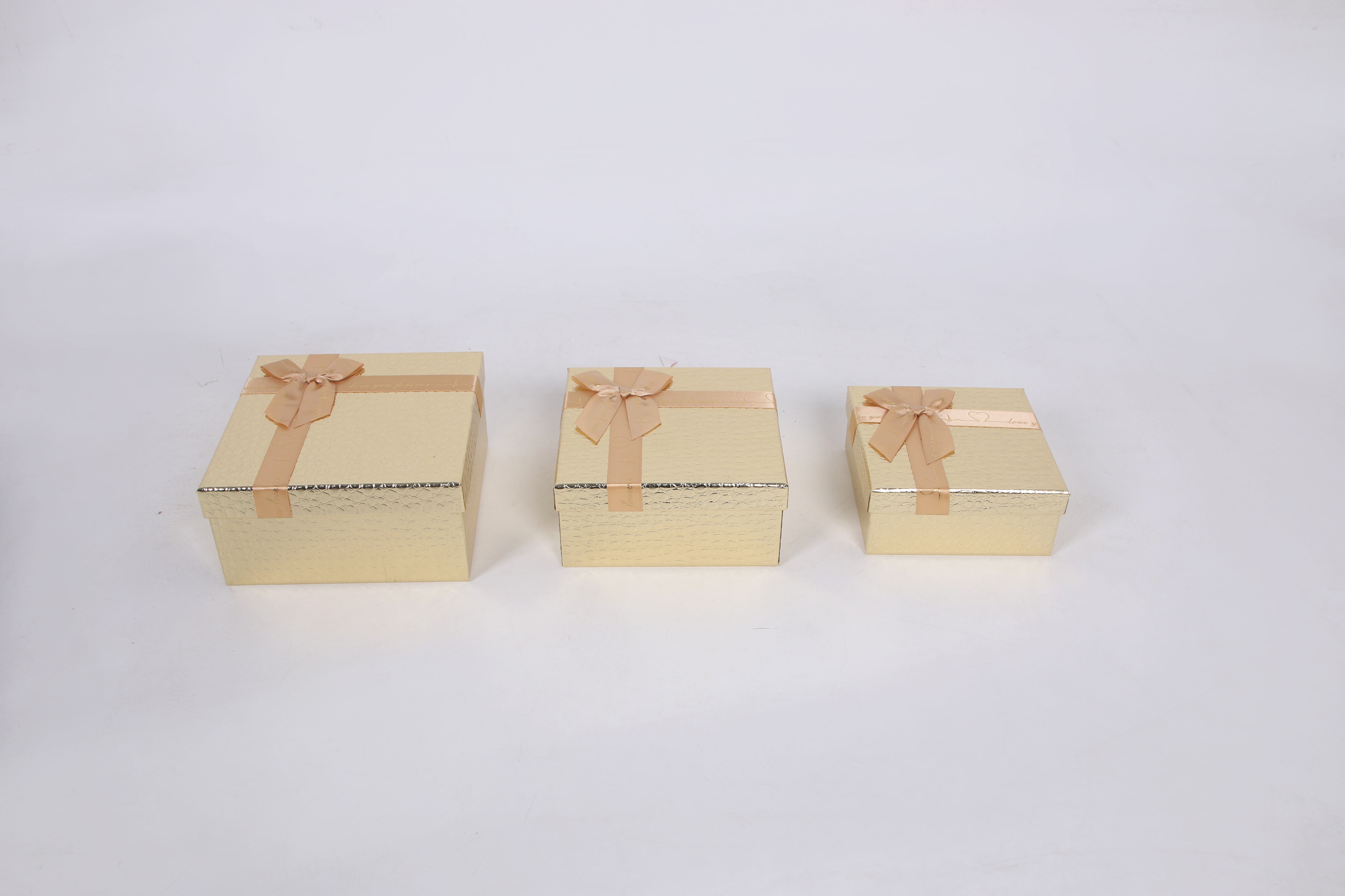 3403 square three-piece set, exquisite lychee pattern gift box, handcrafted ribbon bow, factory direct sale pic 5