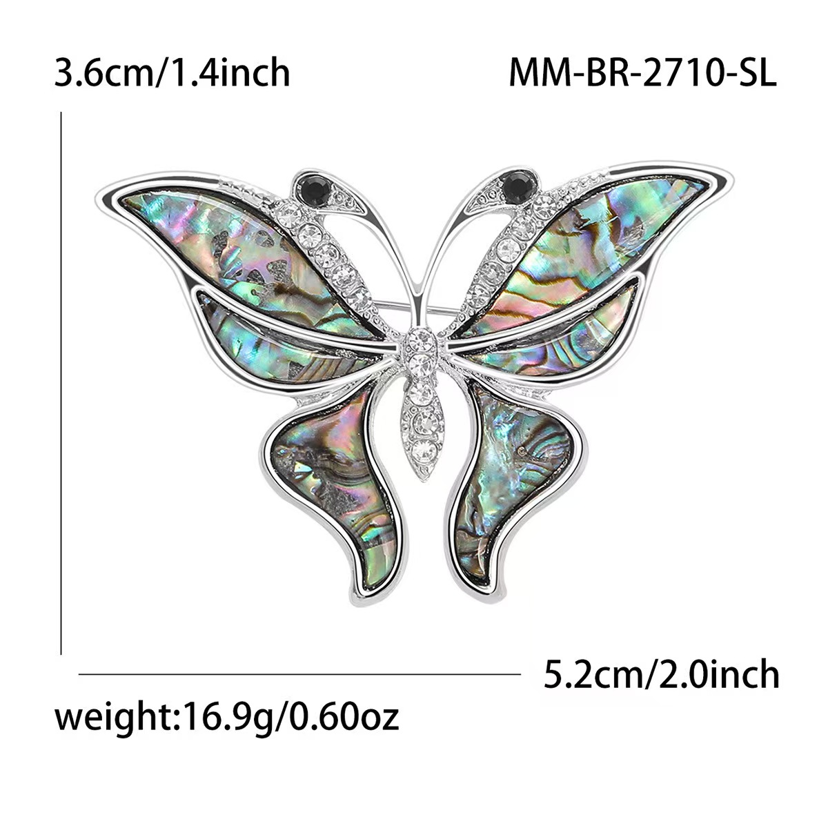 Korean-style fashionable and creative natural abalone, shell, butterfly brooch, insect series pins, versatile accessories factory direct sales Item Picture