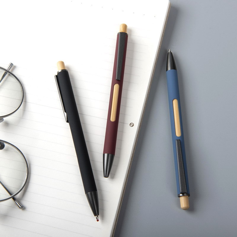 Ballpoint pen advertisement Ballpoint pen aluminum rod hollowed-out ballpoint pen bamboo matching ballpoint pen bamboo can print 6 advertisements Ballpoint pen trendy and fun office and study supplies Application Scenario