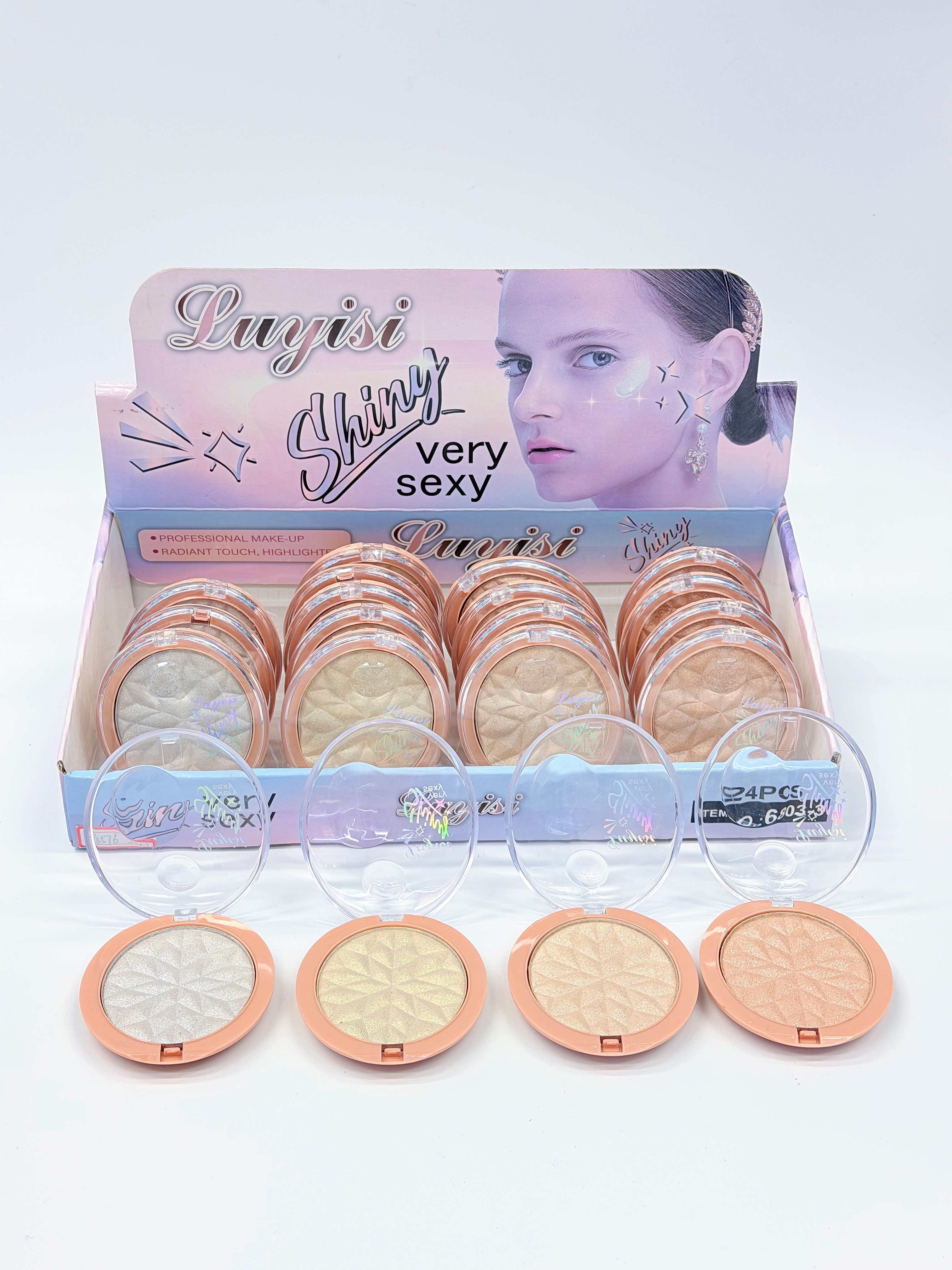 Cross-border high-gloss oval diamond high-gloss powder fine professional cosmetics export details Picture