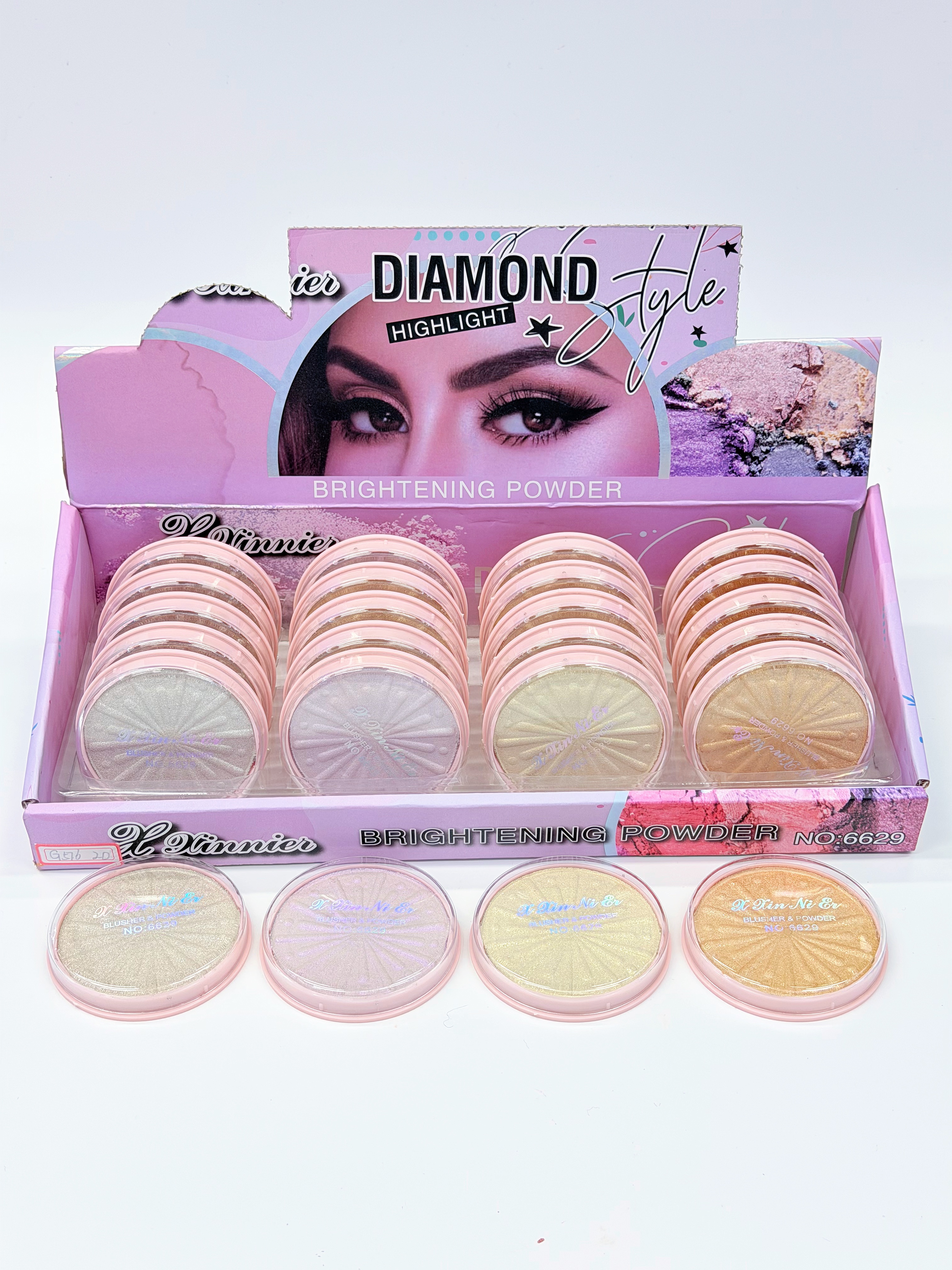Cross-border eyeshadow LUYISI four-color sunflower high-gloss powder, fine texture, professional makeup export full figure