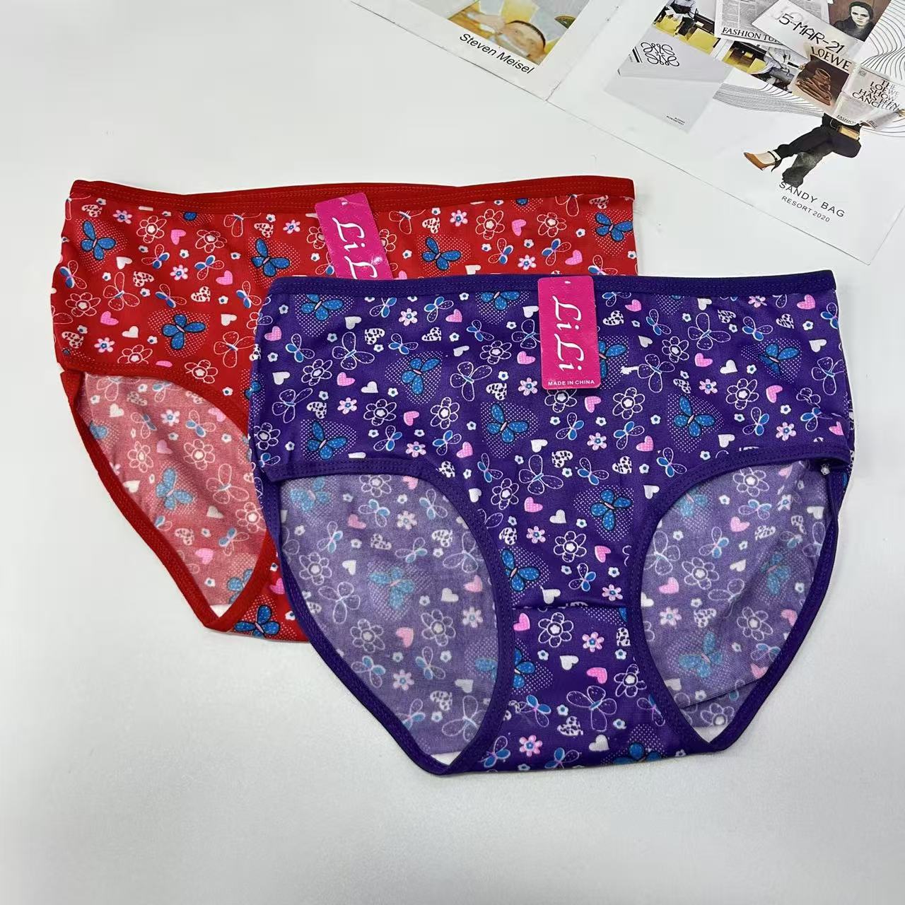 DD-696# Back cover 31 Women's Underwear, Women's butterfly Heart printed triangle Underwear, Women's underwear, Milk Silk Printed Women's underwear, Women's triangle underwear, underwear, underwear, best-selling in Africa and South America, QNI Application Scenario