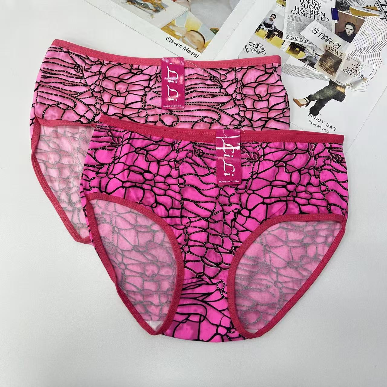 DD-8233# 31-head printed Women's briefs, women's briefs, milk silk printed women's briefs, women's briefs, underwear, underwear are selling well in Africa, South America, QNI details Picture