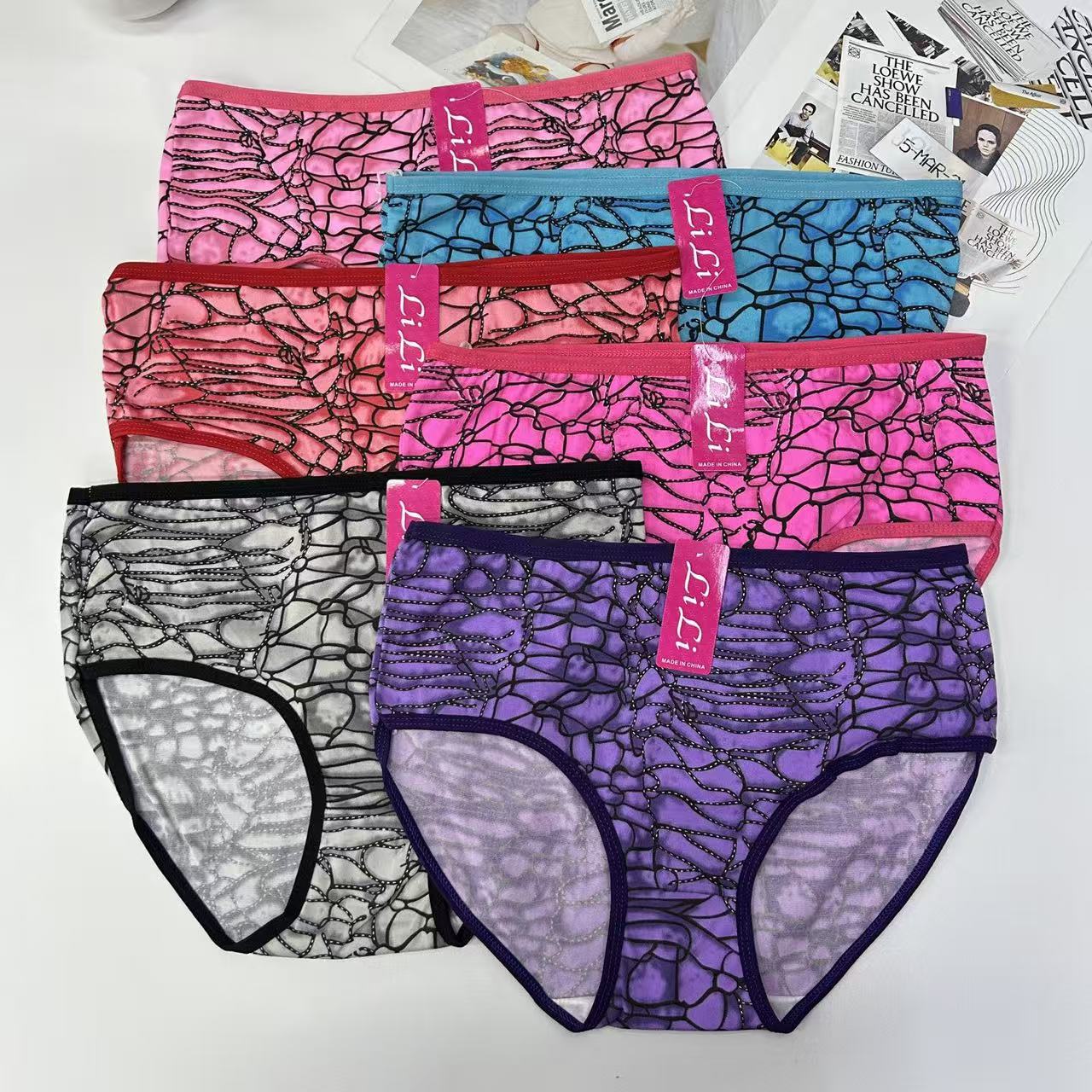 DD-8233# 31-head printed Women's briefs, women's briefs, milk silk printed women's briefs, women's briefs, underwear, underwear are selling well in Africa, South America, QNI Item Picture
