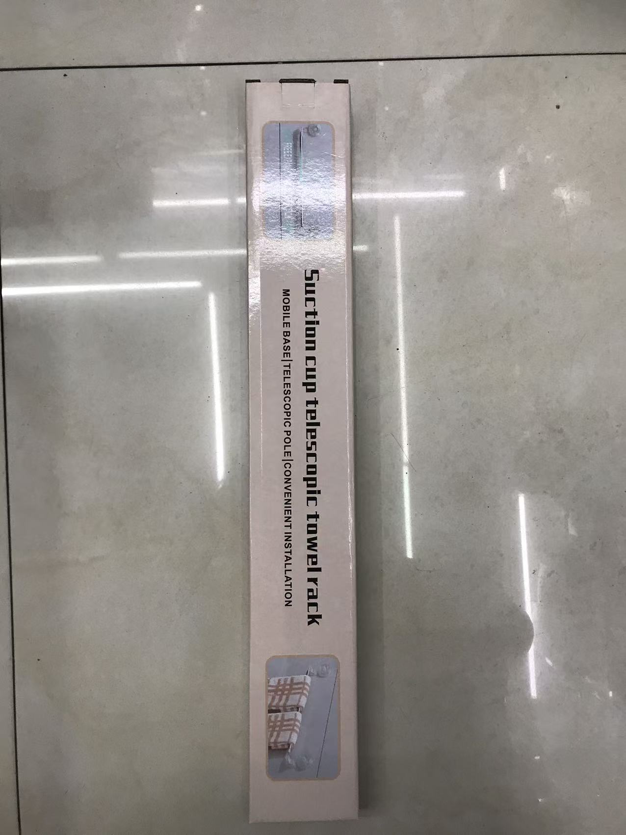 吸盘伸缩毛巾架收纳架置物架壁挂式旋转吸盘