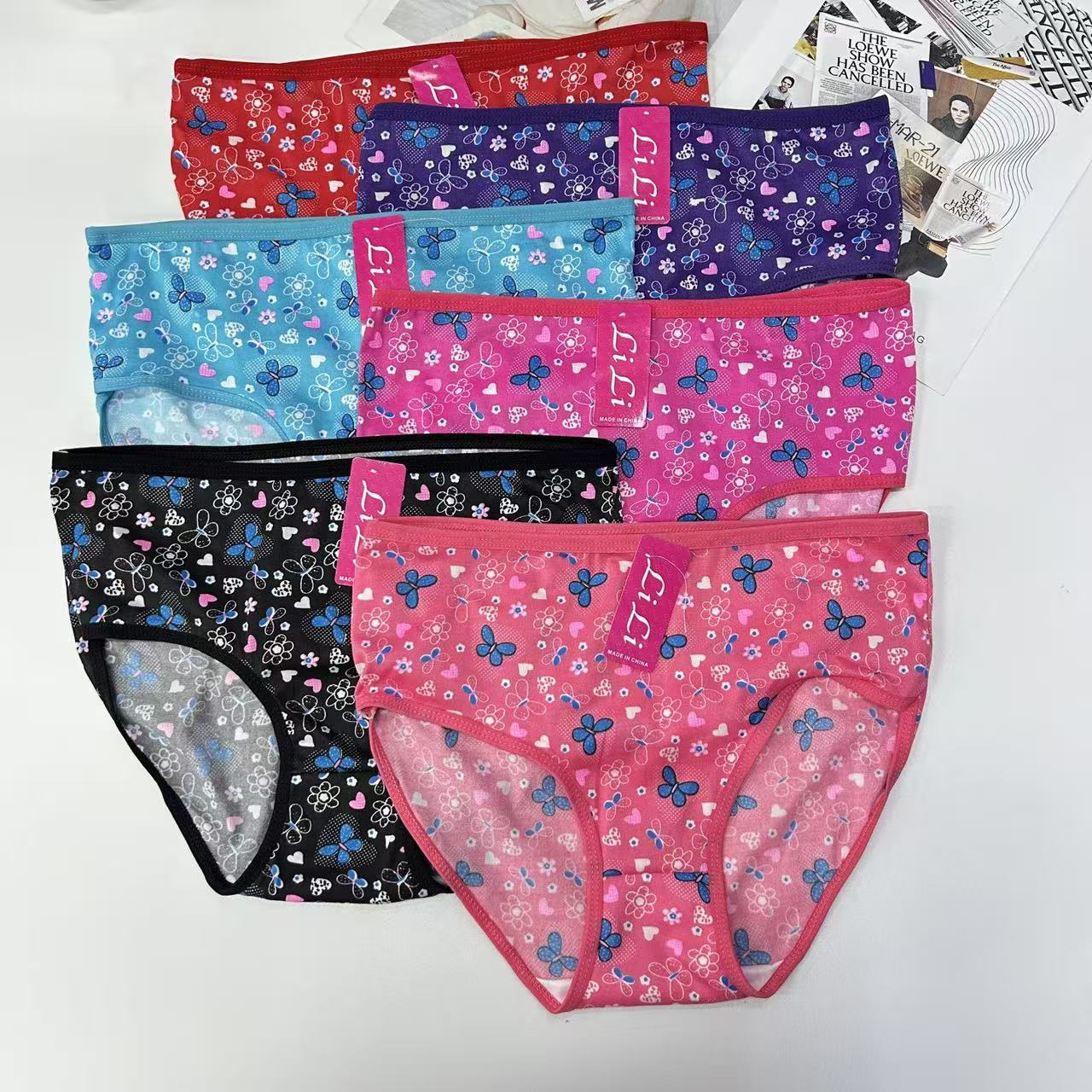 DD-696# Back cover 31 Women's Underwear, Women's butterfly Heart printed triangle Underwear, Women's underwear, Milk Silk Printed Women's underwear, Women's triangle underwear, underwear, underwear, best-selling in Africa and South America, QNI Item Picture