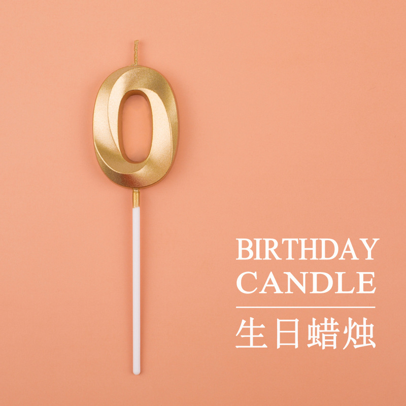 Birthday party cake, decorated candles, gilded numbers, silver and pink, exquisite birthday number candles, supplied by the manufacturer Specification image