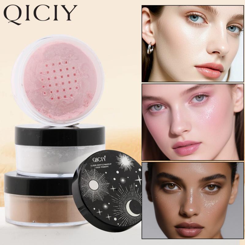 QICIY 6色高光散粉长效定妆柔焦雾面细闪提亮清透