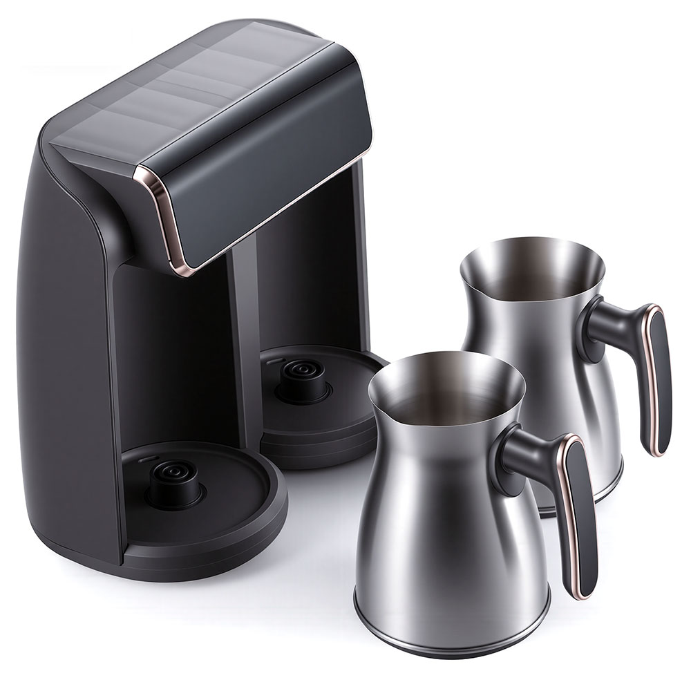RAF European standard cross-border Turkish coffee pot, double cups, 0.3L touch temperature display coffee machine, multi-functional hot milk pic 9
