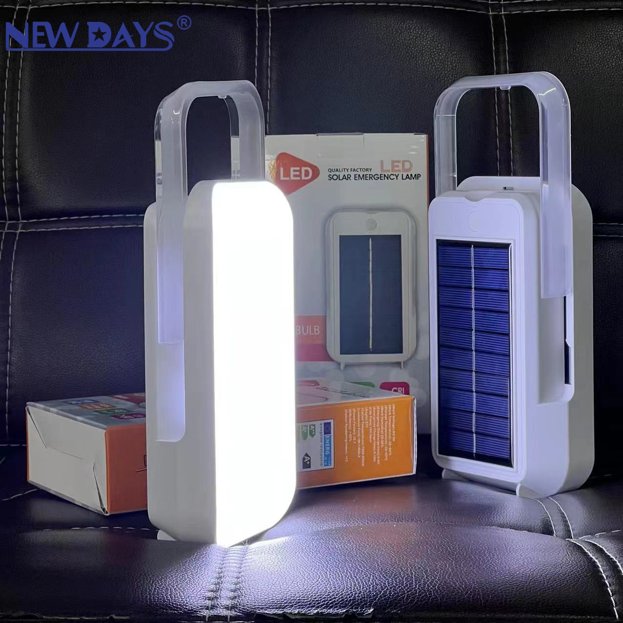 NEWDAYS brand cross-border new led bulb white solar portable charging lamp, equipped with USD interface charging cable, outdoor emergency lighting led lamp solar lamp Application Scenario