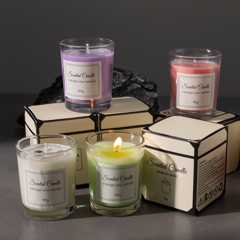 Gift box set of scented candles, high-end glass cups, soy candles, smokeless scented candles, birthday gifts and souvenirs Item Picture