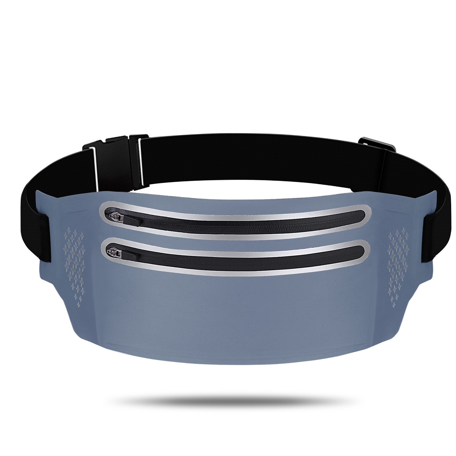 Men's elastic Leica ultra-thin voltage women's fitness belt, waterproof mobile phone portable outdoor sports storage bag, cross-border reflective strip running belt Application Scenario
