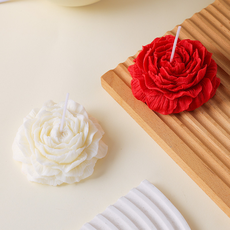 Wholesale of scented scented candles in the shape of peonies as gifts for girls and Valentine's Day details Picture
