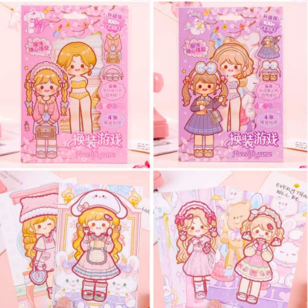 DIY character dress-up game for girls, no need for cutting, freely combine and match diary material stickers Application Scenario