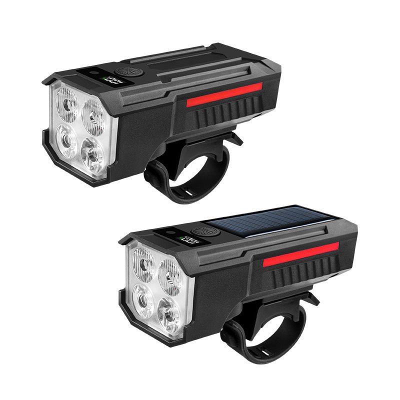 TQ02 headlights, TQ03 solar headlights, USB charging solar bicycle headlights, charging horn headlights, bicycle headlights, cycling flashlight lights, bells Item Picture