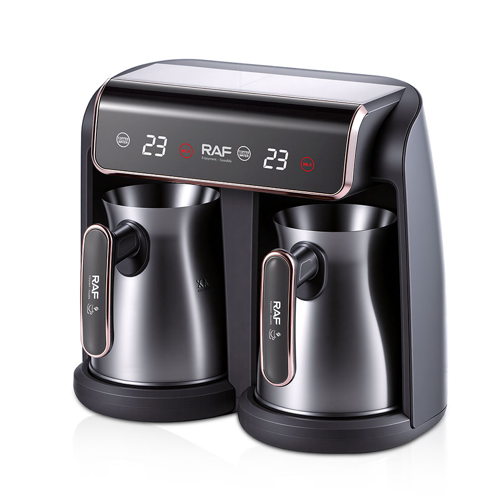 RAF European standard cross-border Turkish coffee pot, double cups, 0.3L touch temperature display coffee machine, multi-functional hot milk pic 8