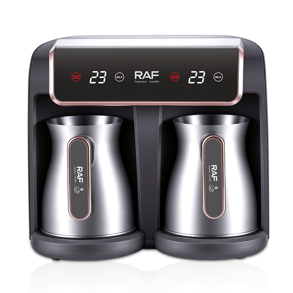RAF European standard cross-border Turkish coffee pot, double cups, 0.3L touch temperature display coffee machine, multi-functional hot milk pic 7