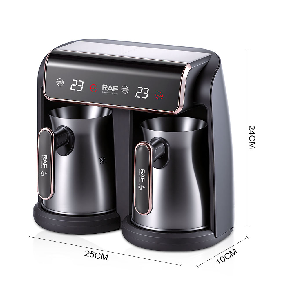 RAF European standard cross-border Turkish coffee pot, double cups, 0.3L touch temperature display coffee machine, multi-functional hot milk pic 10