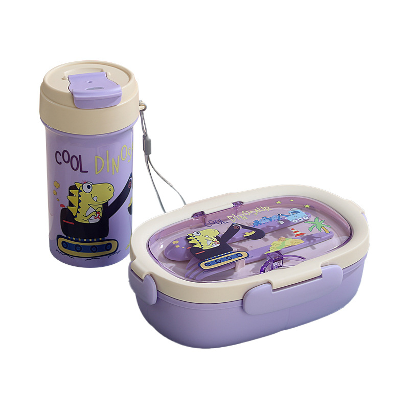 H226-542 Cartoon lunch box, water cup sleeve, microwave heating lunch box, children's bento box, water bottle set