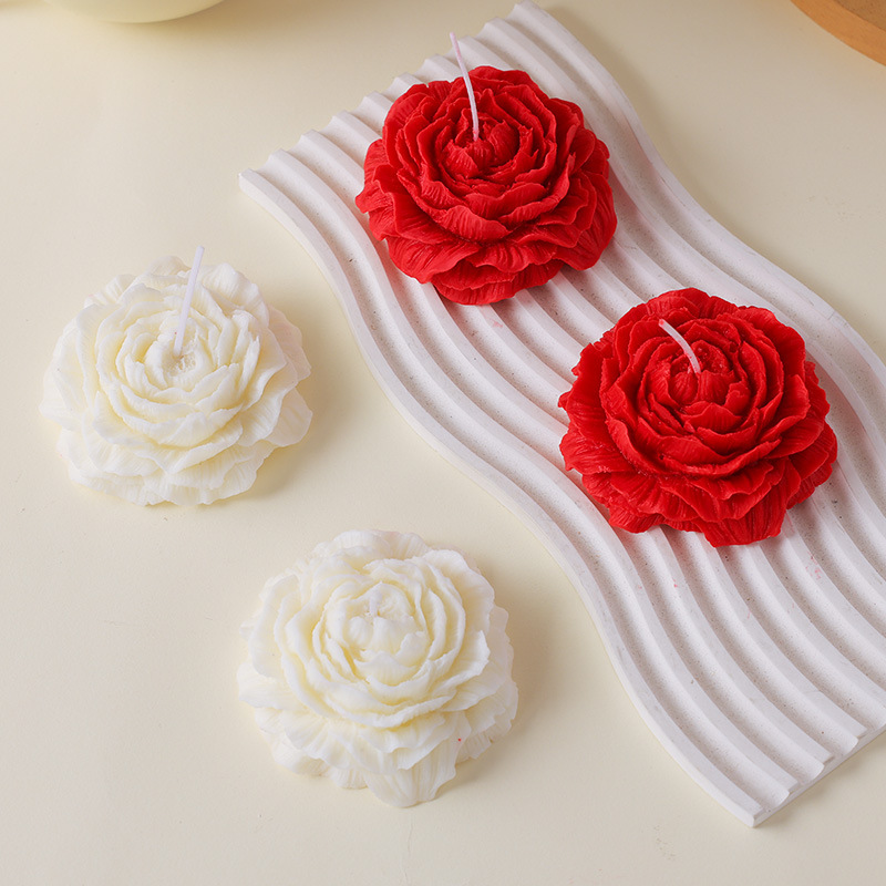 Wholesale of scented scented candles in the shape of peonies as gifts for girls and Valentine's Day Application Scenario