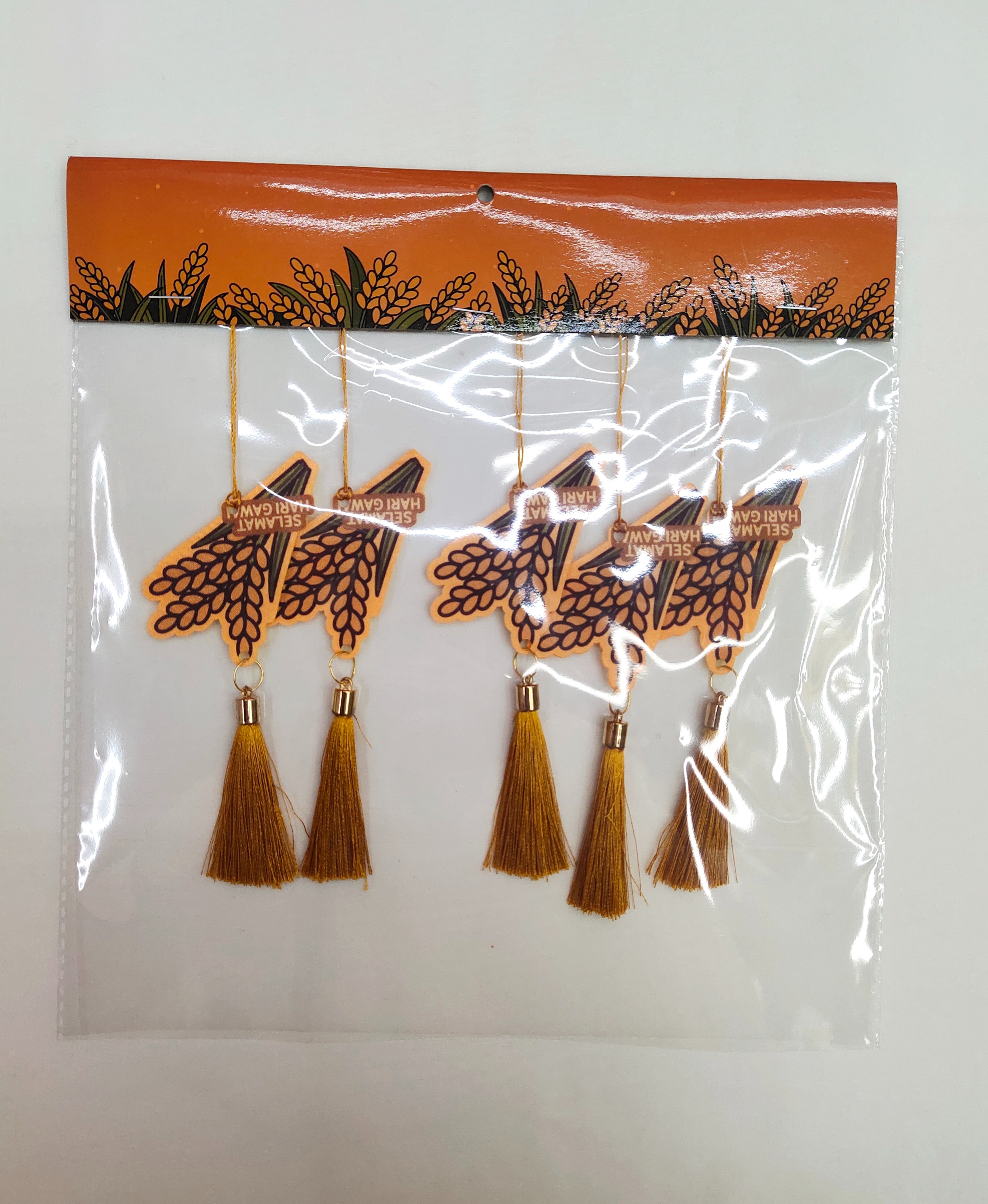 跨境热卖丰收节银柳小挂件稻穗玉米5个装绿植工艺布挂饰批发产品图