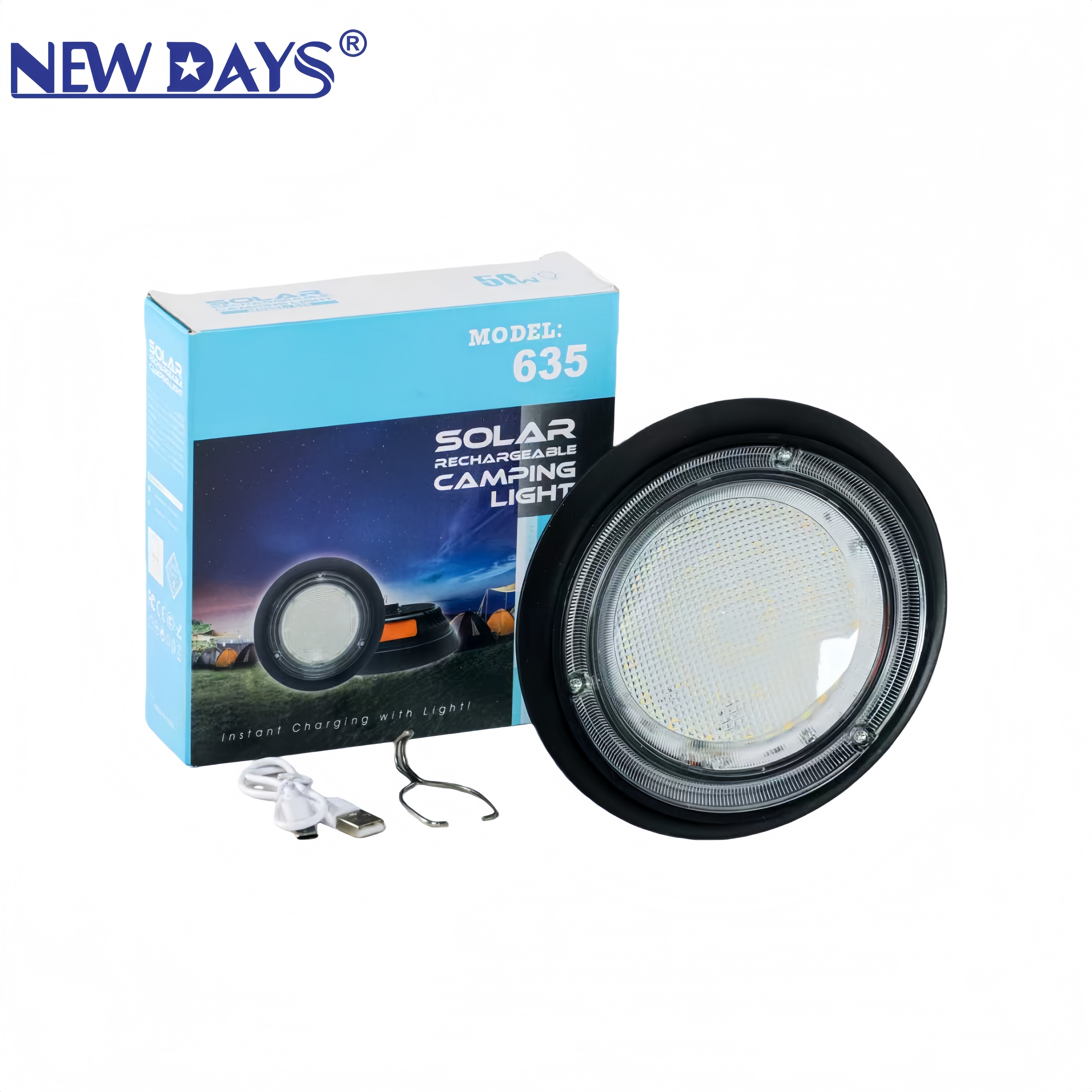 NEWDAYS marca transfronteriza nuevo camping al aire libre recargable puede ser impermeable a prueba de caída extra larga duración solar portátil camping luz led luz solar