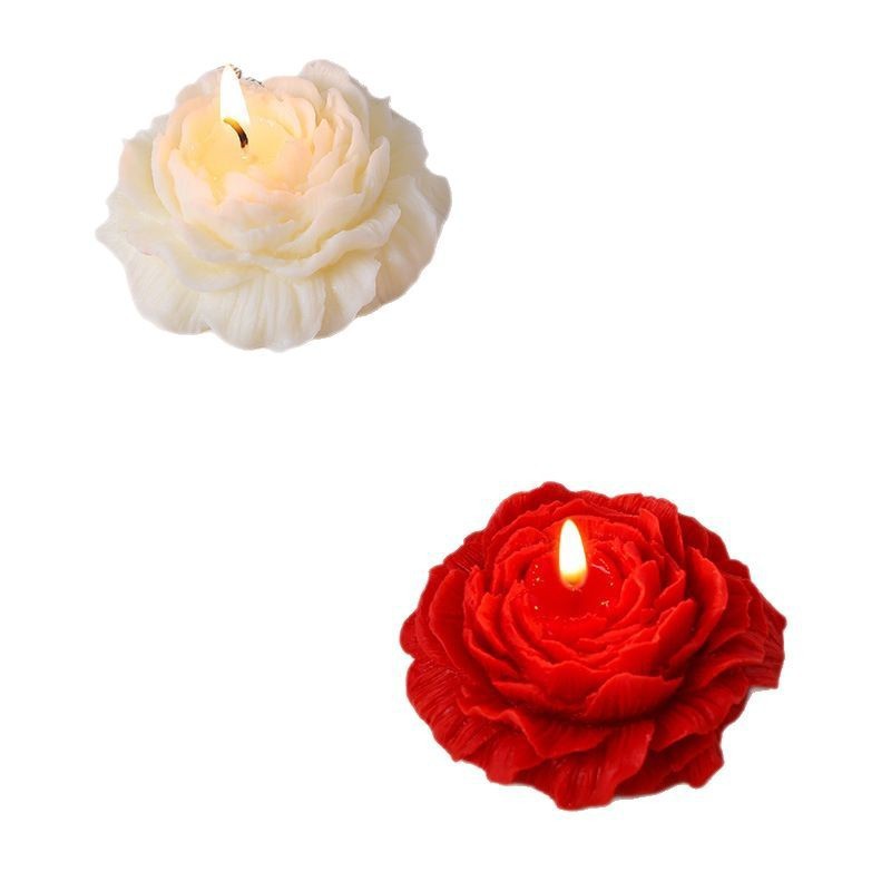 Wholesale of scented scented candles in the shape of peonies as gifts for girls and Valentine's Day Specification image