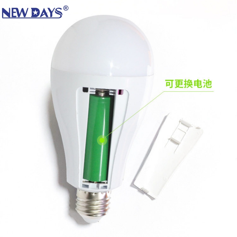 NEWDAYS brand cross-border new dual-battery led bulb emergency bulb, detachable large-capacity battery, energy-saving and high-brightness outdoor camping emergency light camping light Specification image