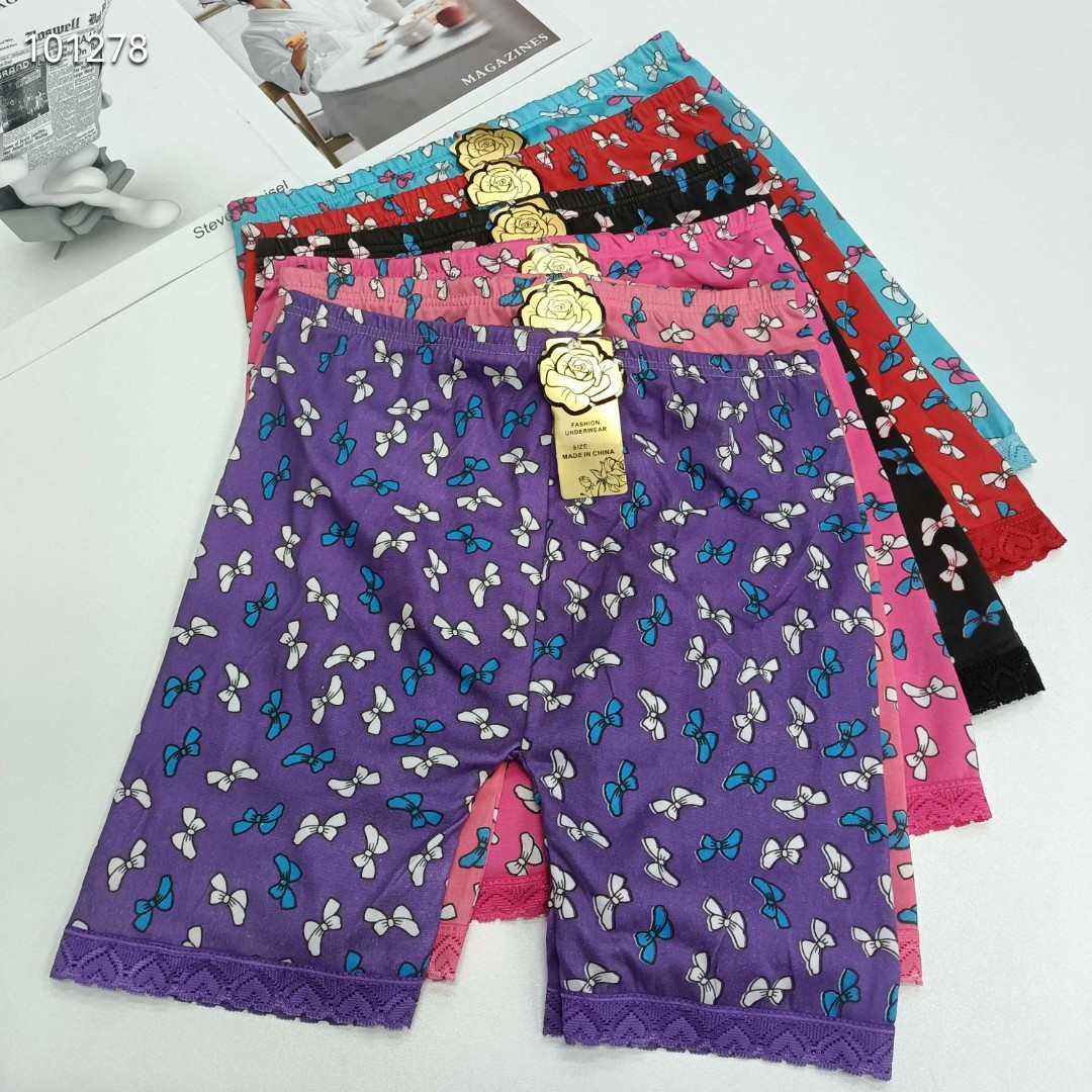 DD-636# 28-head mixed-color women's leg pants, women's bow-patterned leggings, lace-trimmed women's leggings, seamless underpants, breathable, comfortable and soft QNI Specification drawing