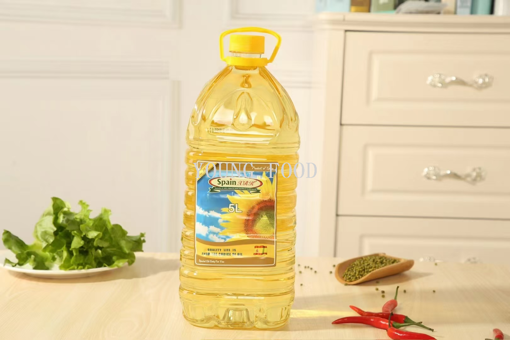 包邮！西班牙进口夏日葵精炼葵花油5L格兰特爆炒炸食用油特级初榨细节图