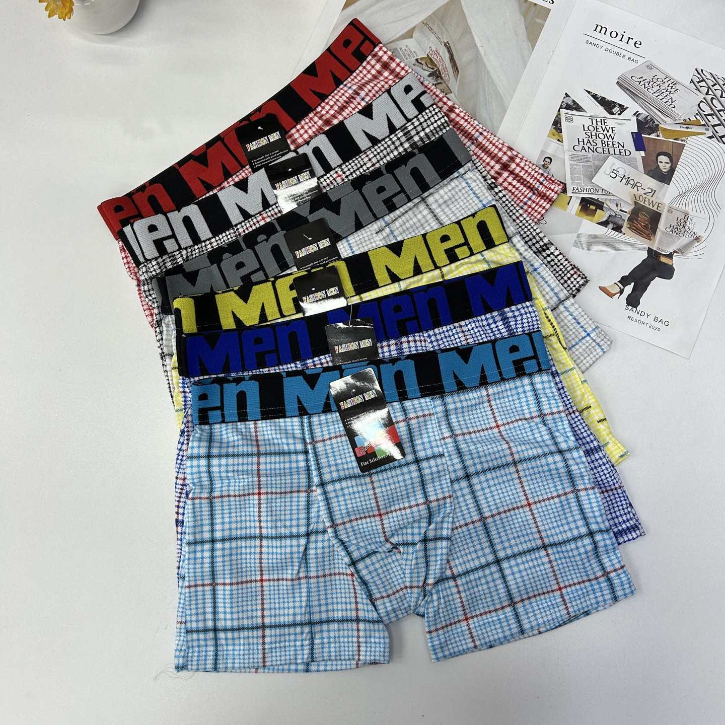 DD-0030-44# 30-head men's underwear for export to the Middle East and Africa. Comfortable and breathable men's briefs with checkered prints. Men's QNI Specification drawing