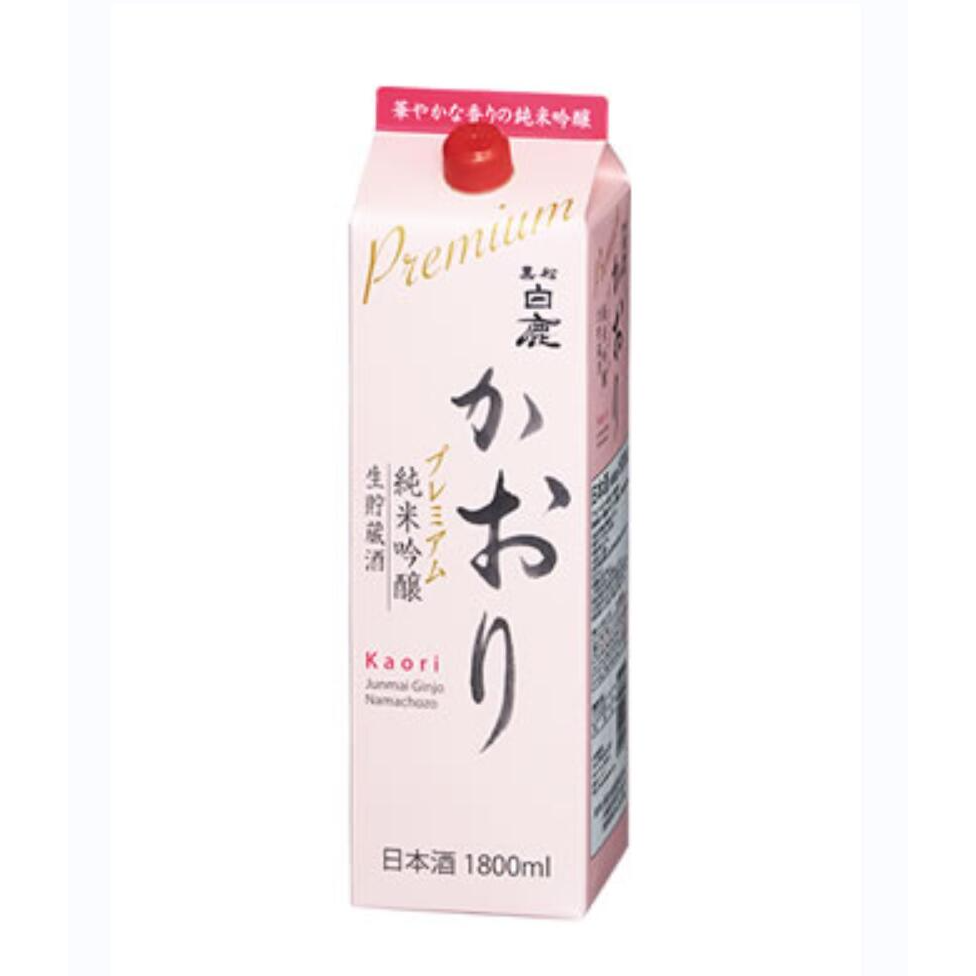 Free shipping! Hyogo Black Pine White Deer Pure Rice Ginjo Raw Storage Sake Fermented Sake 1.8L paper box