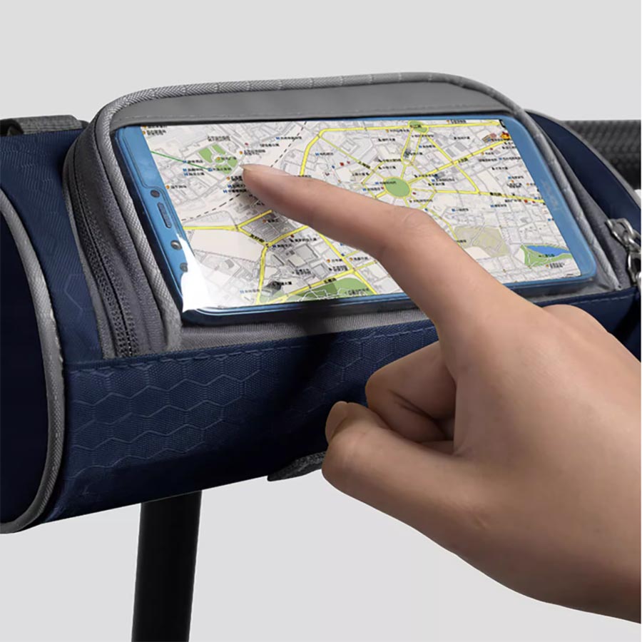 Bicycle bag, mountain bike, touchscreen navigation, front bag, electric bike bag, storage, bicycle front storage stand bag details Picture