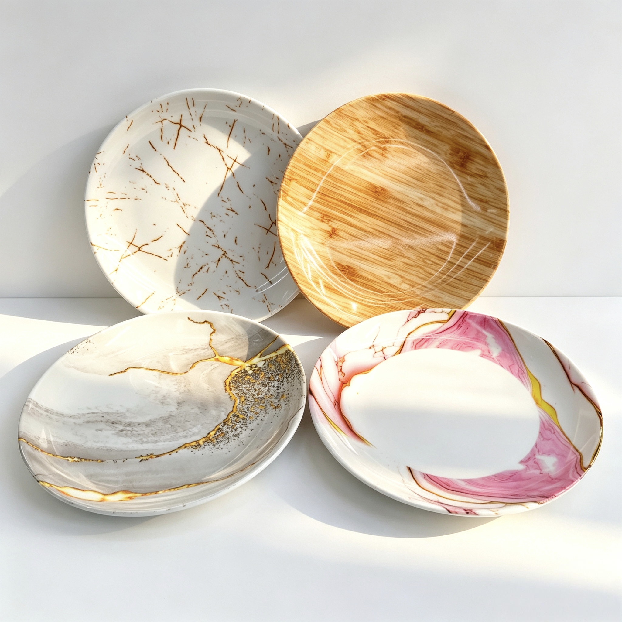 Melamine patterned rice noodle plate, commercial hot pot, barbecue and breakfast shop plate, imitation porcelain rectangular plate, fast food plate thickened Item Picture