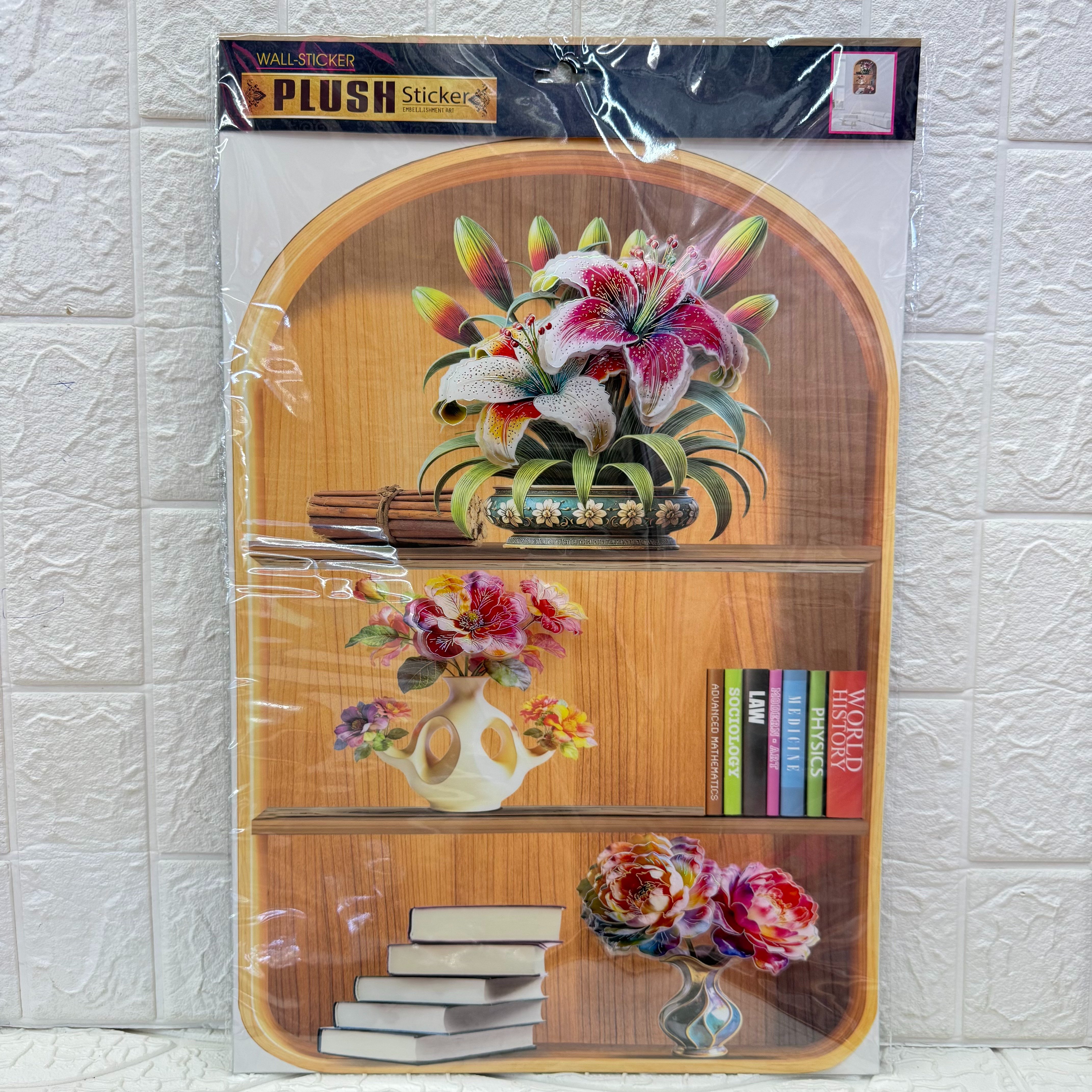 Imitation arched arch cabinet vase layer by layer painting three-dimensional handcrafted layer by layer wall stickers for living room decoration wall stickers details Picture