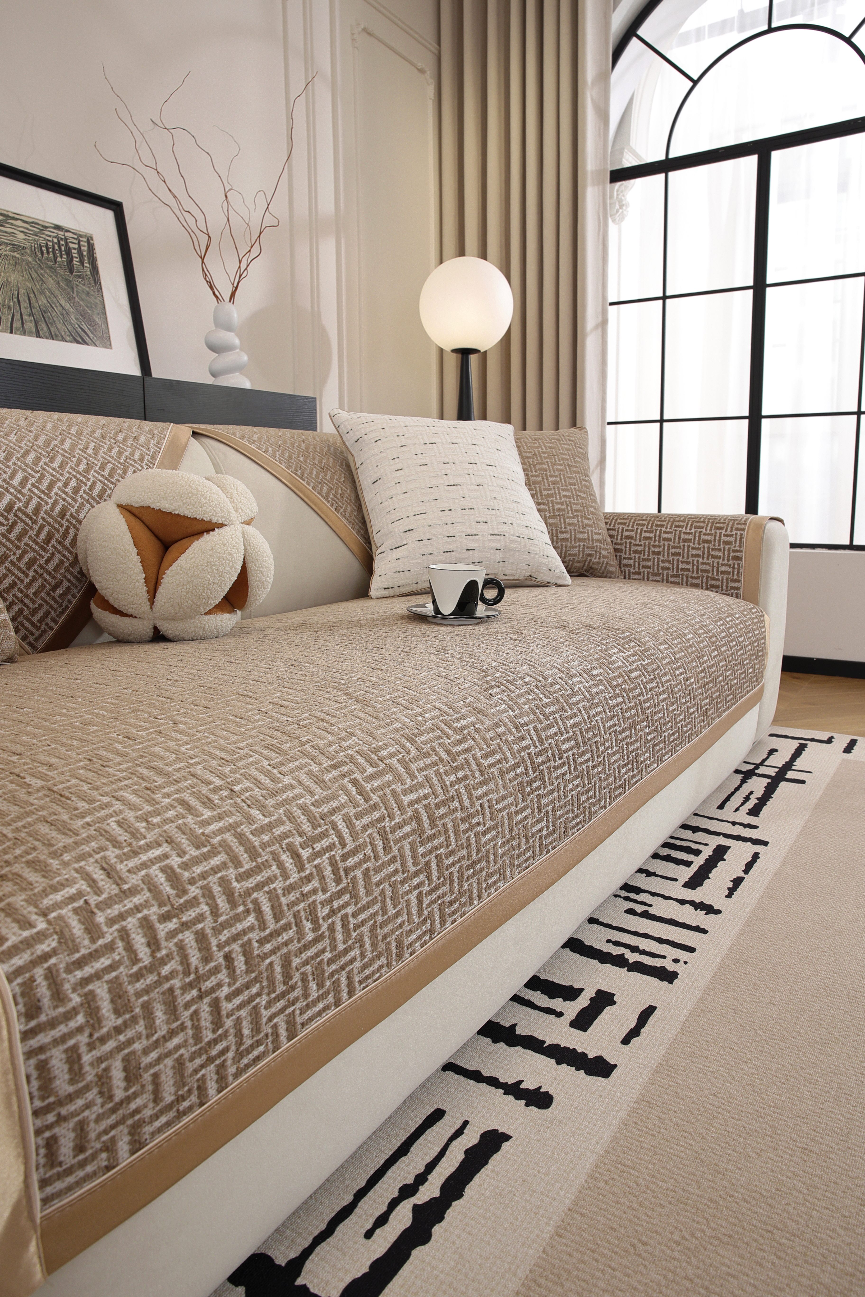 Simple sofa cushions, all-season universal anti-slip, direct sales from an export factory, sofa covers with sandpaper Specification image