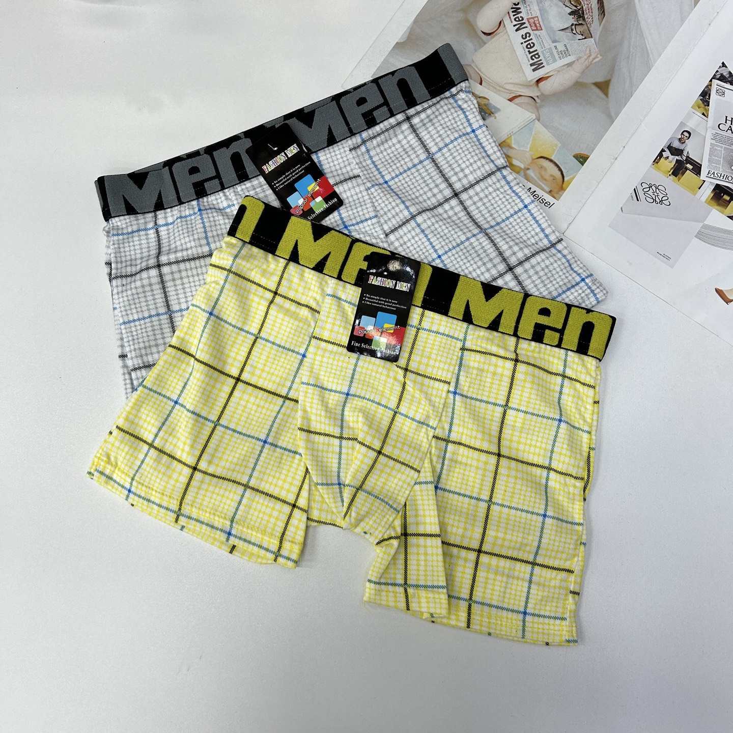 DD-0030-44# 30-head men's underwear for export to the Middle East and Africa. Comfortable and breathable men's briefs with checkered prints. Men's QNI details Picture