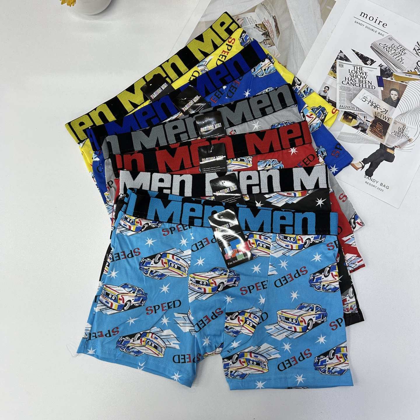 DD-0030-5# 30-head men's underwear for export to the Middle East and Africa. Men's briefs are comfortable and breathable. Men's briefs are printed. Men's briefs are QNI Specification drawing