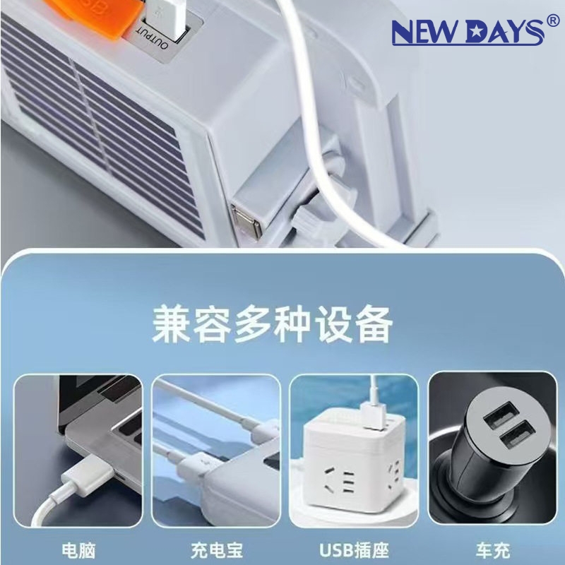 ومصابيح LED الجديدة العابرة للحدود لعلامة Newdays التجارية تعمل بالطاقة الشمسية، التي تعمل بالطاقة الشمسية، يمكن تفكيكها، ومصابيح الإضاءة المضيئة ذات الكفاءة في استخدام الطاقة والمصابيح التخييم المزودة بمصابيح LED المزودة بمصابيح USB المحمولة Application Scenario