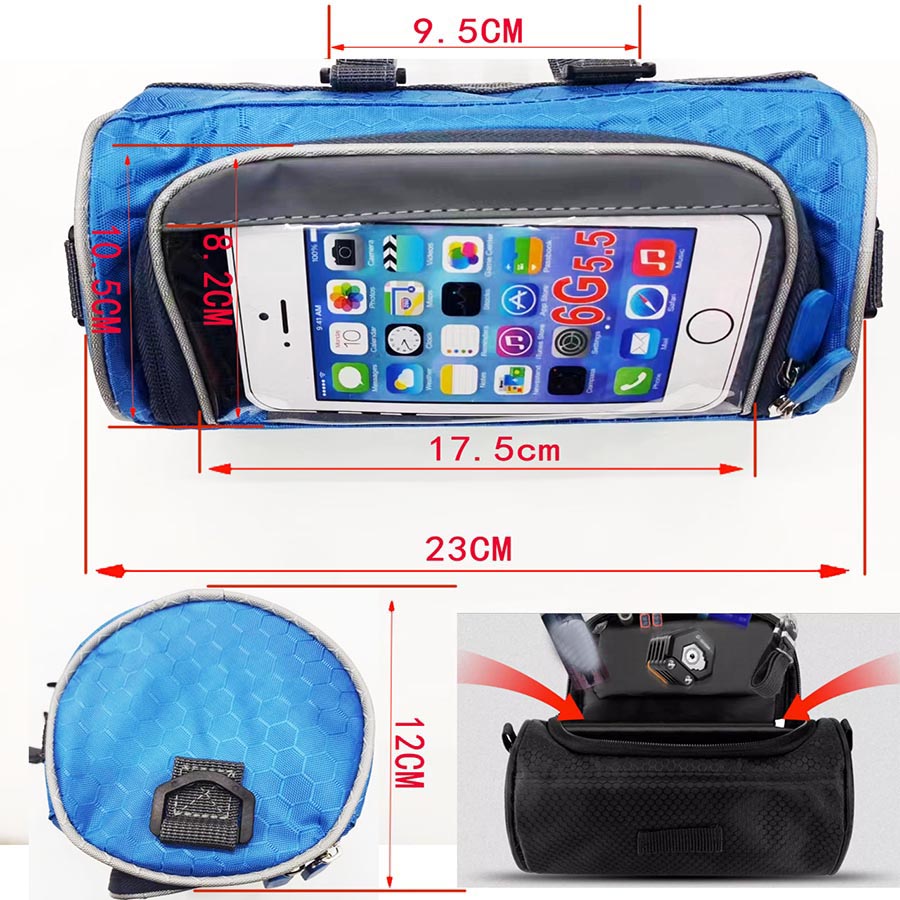 Bicycle bag, mountain bike, touchscreen navigation, front bag, electric bike bag, storage, bicycle front storage stand bag Item Picture