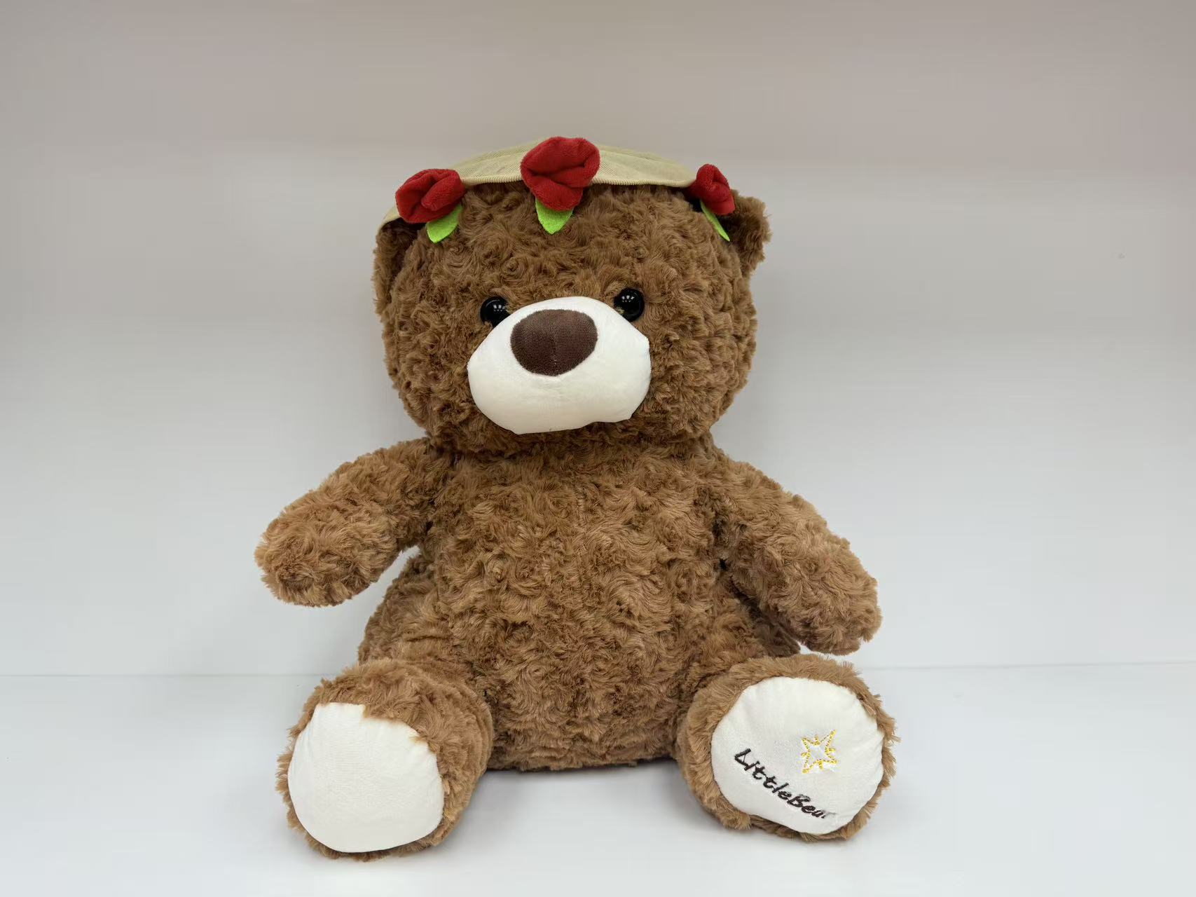 Cross-border rose teddy bear dolls, flower holding teddy bear dolls, bear plush toys, Valentine's Day gift wholesale agency details Picture