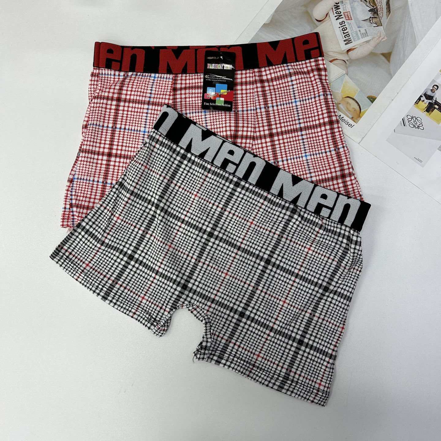 DD-0030-44# 30-head men's underwear for export to the Middle East and Africa. Comfortable and breathable men's briefs with checkered prints. Men's QNI Application Scenario