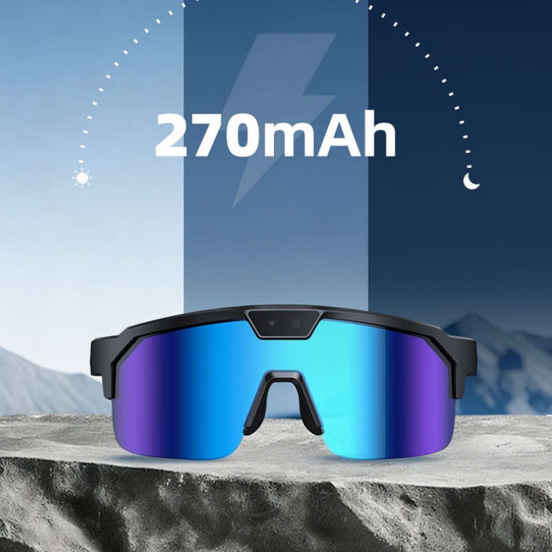 AI sports shooting smart glasses, smart cycling glasses, outdoor cycling photography, video recording, audio translation, music listening, ai glasses with camera details Picture