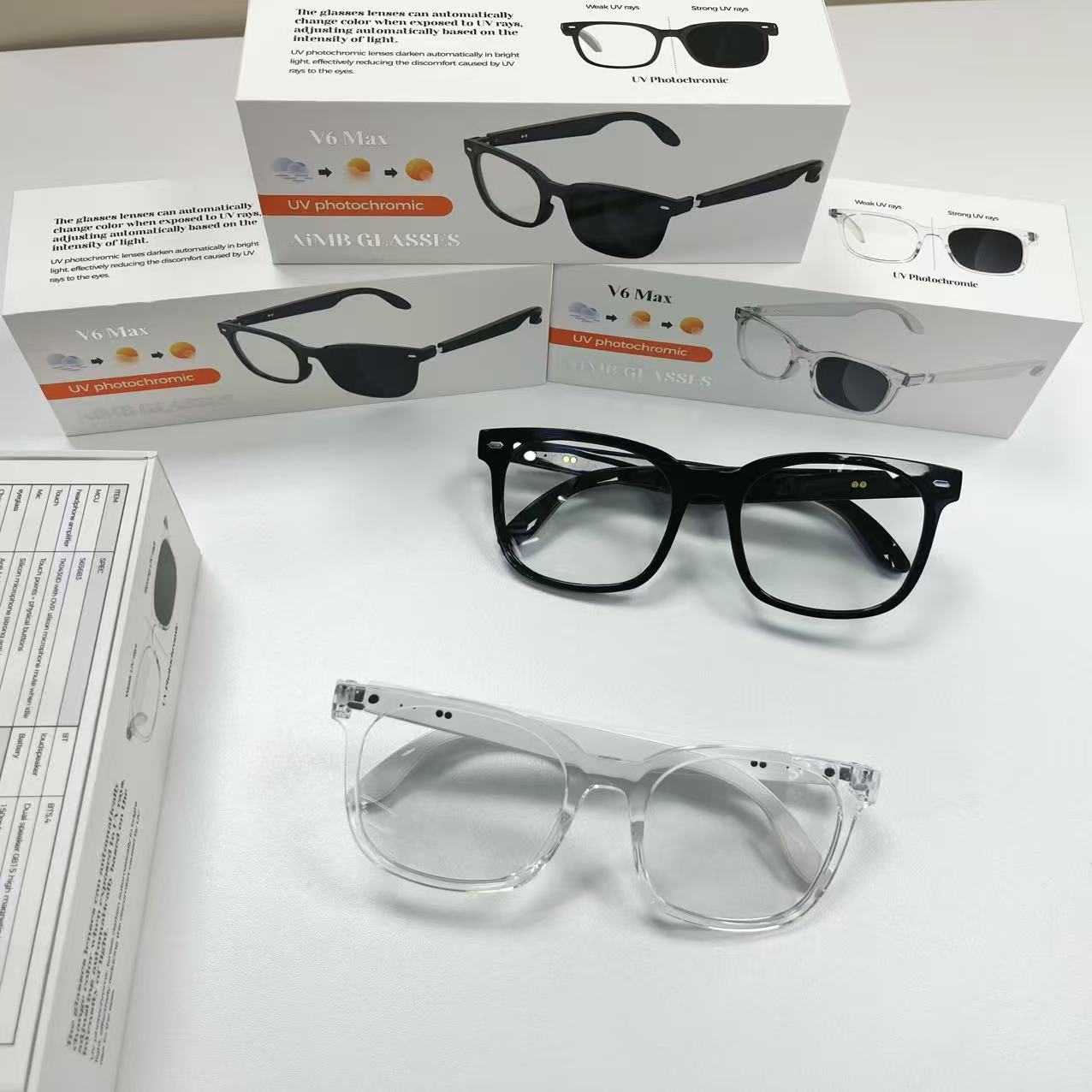 Smart Bluetooth glasses, Bluetooth call, music player, voice assistant, photo control, glasses Item Picture