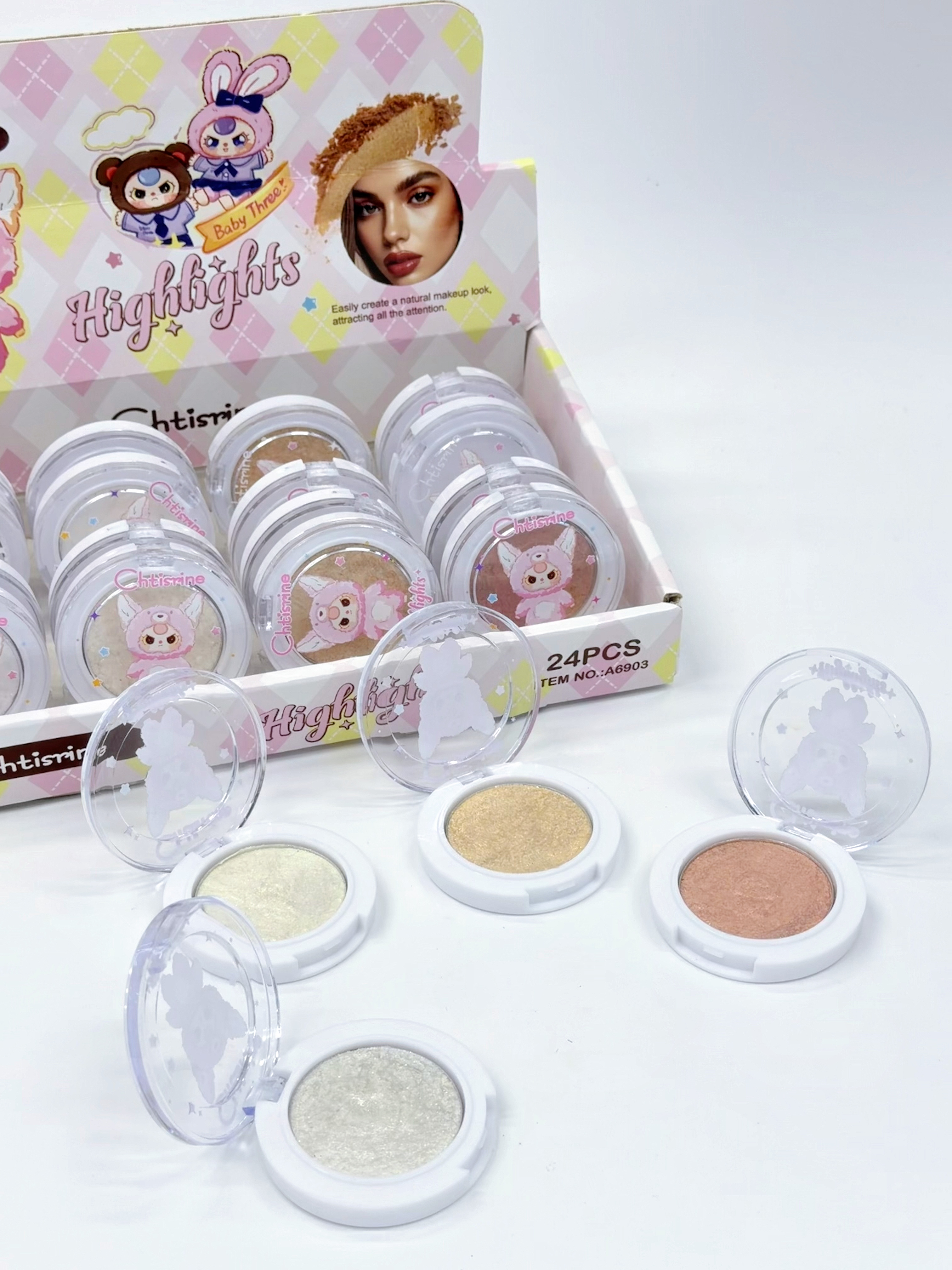 Cross-border IHUDABEAUTYI cute three-year-old cartoon animation high-gloss powder fine professional makeup export details Picture