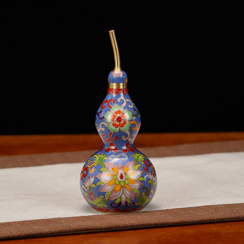 Beijing Cloisonne feng shui ornaments, traditional copper cast body, cloisonne, low-temperature enamel, antique, open lid, bagua gourd in various sizes pic 7