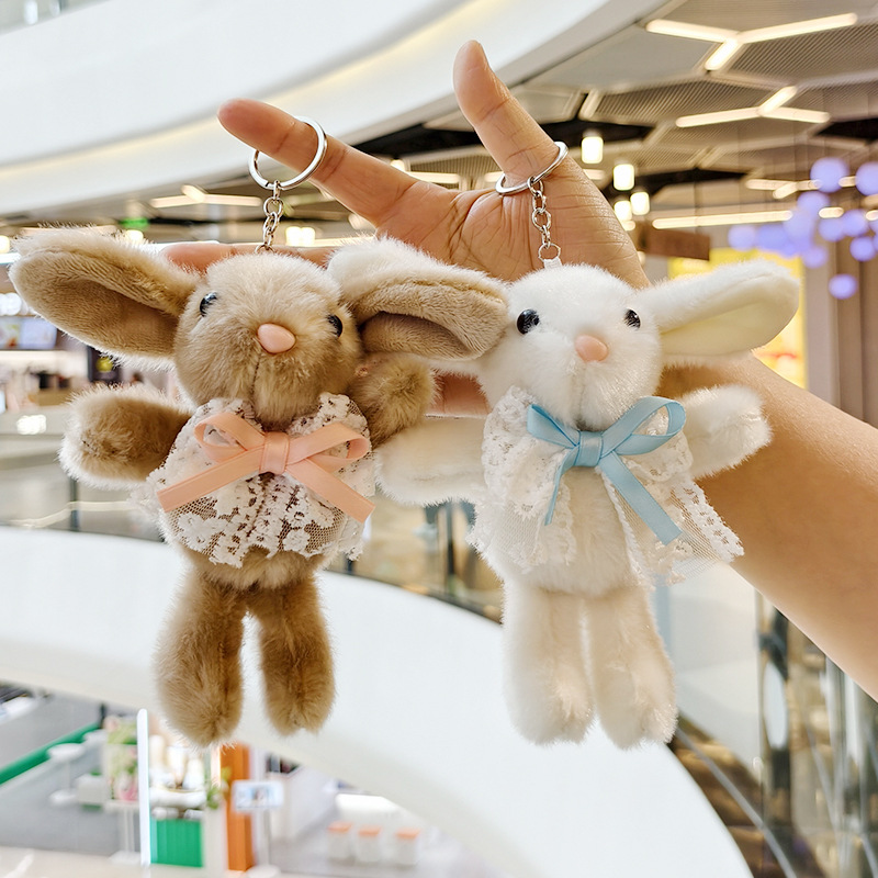 Sasha Rabbit Creative 4-inch plush pendant, claw machine doll, key pendant, car schoolbag hanging decoration, gift, cartoon transformation keychain, dress-up doll pendant, plush toy, cute wholesale details Picture