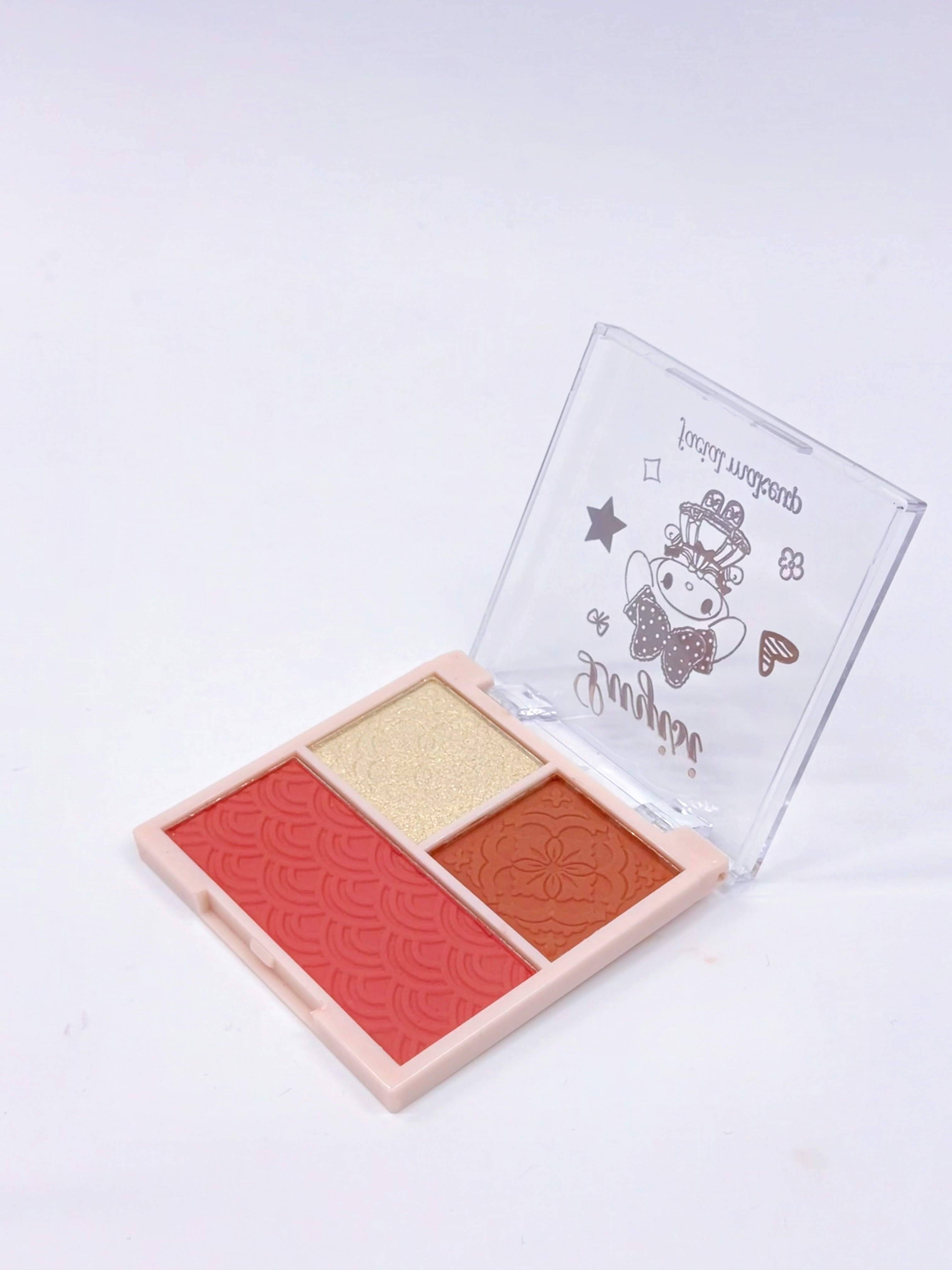 Cross-border LUYISI Blush and highlighter powder compact all-in-one plate, three-in-one, suitable for making fine eyeshadow powder, professional makeup for export Application Scenario